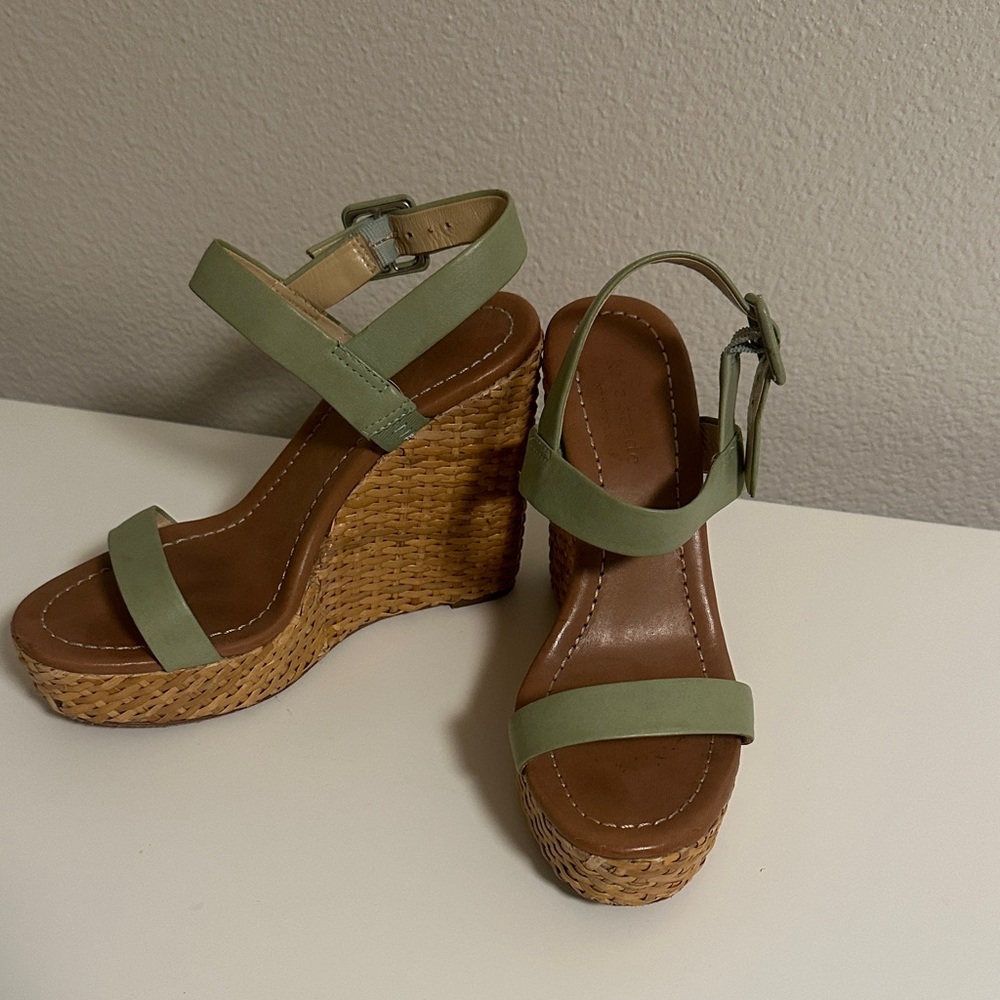 Kate Spade Olive Wedge Sandals